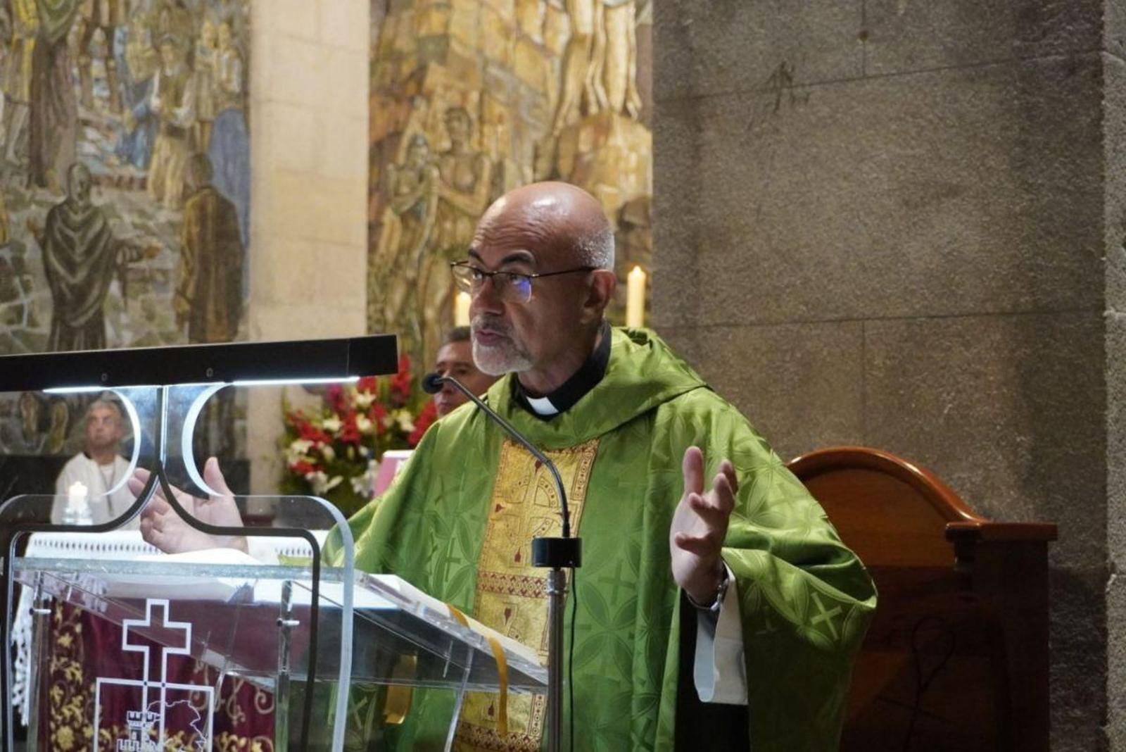 Jesús Rodríguez, ayer, durante la novena.