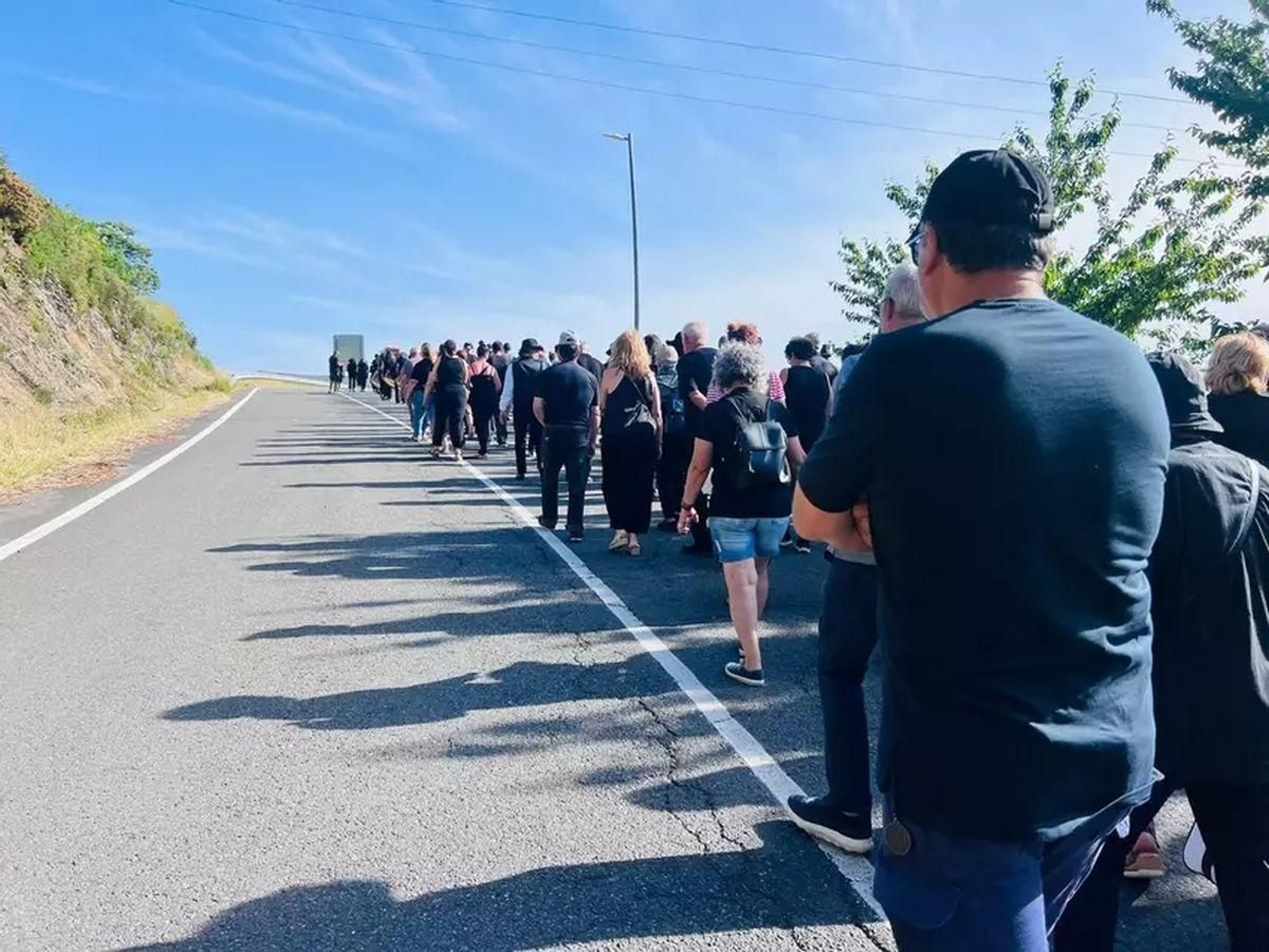 Protesta vecinal en A Gudiña por la suspensión el pasado 18 de junio.