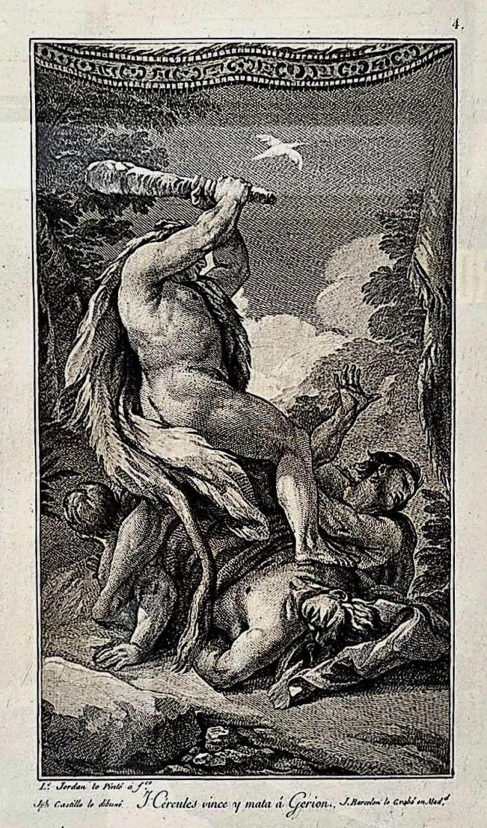 Trabajo de Hércules, Muerte de Gerión tricefálico.