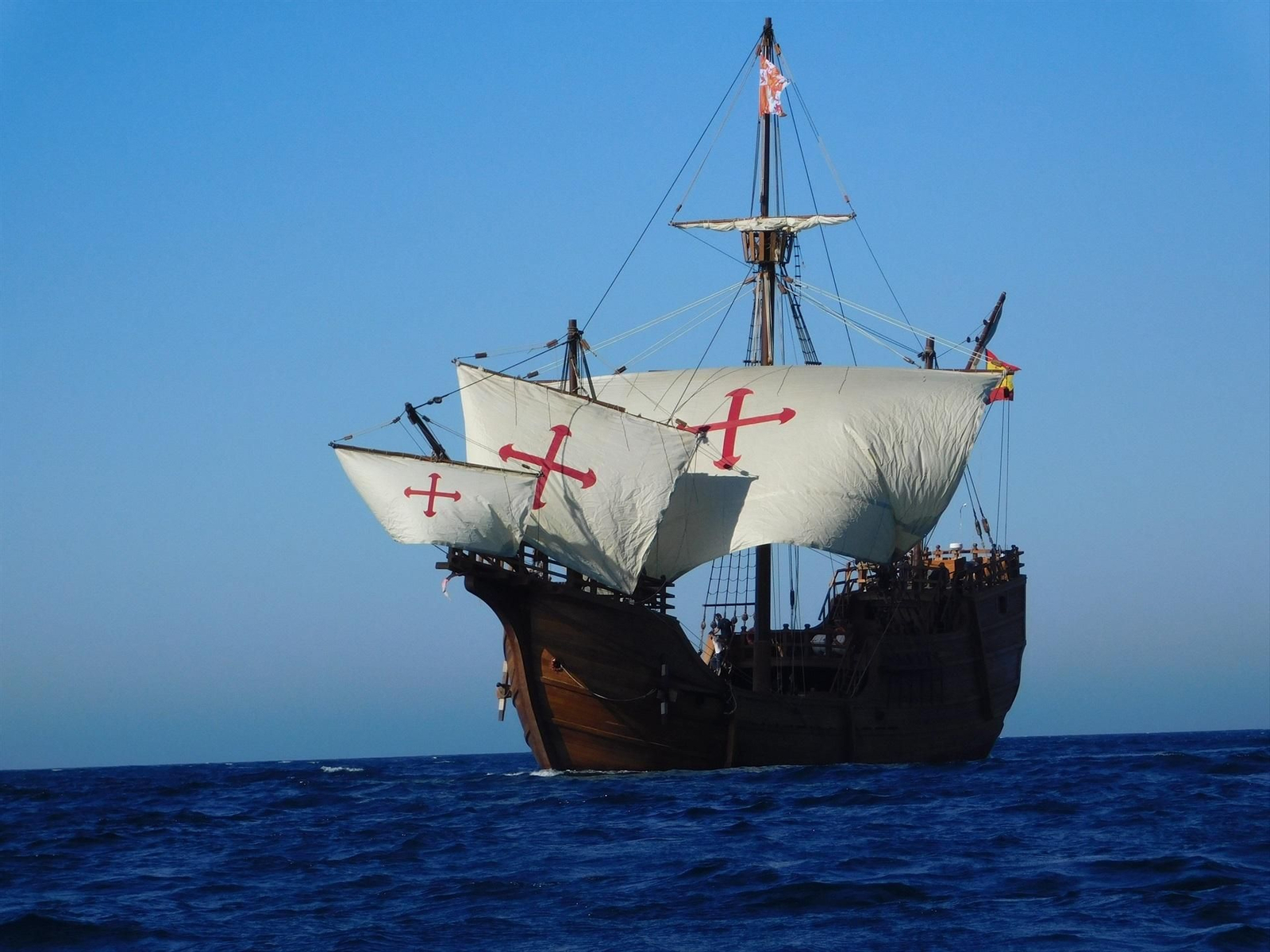 La nao Santa María, réplica histórica del navio capitana de la fota de Cristobal Colón