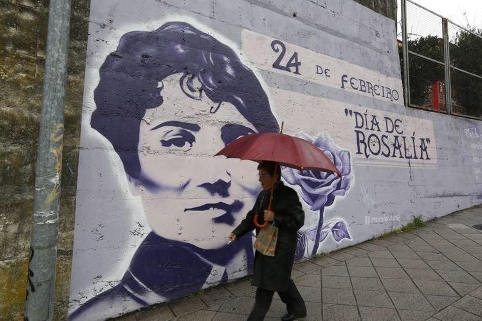 Ourense. 24-02-15. Local. Mural de Rosalía de Castro no Ceip A Ponte.
Foto. Xesús Fariñas