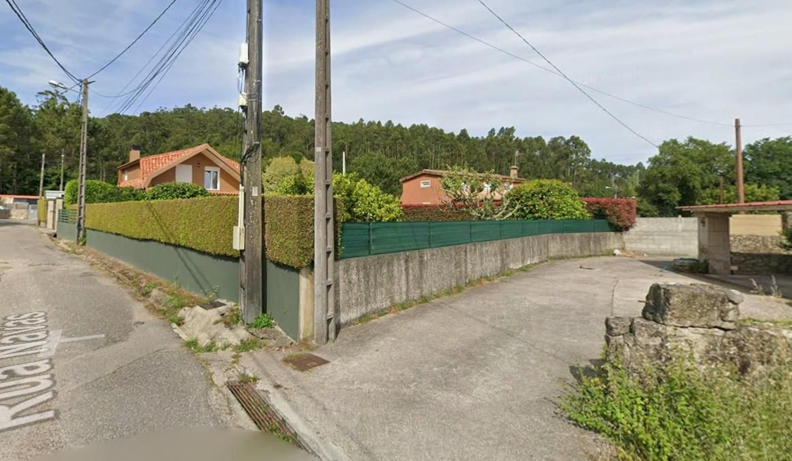 Rúa Navas en Nigrán, donde se produjo el incendio.