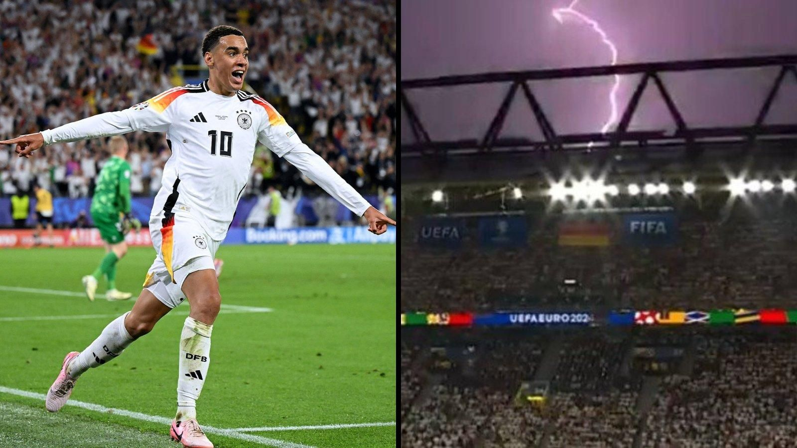 Alemania venció a Dinamarca (2-0) en un partido marcado por la tormenta.