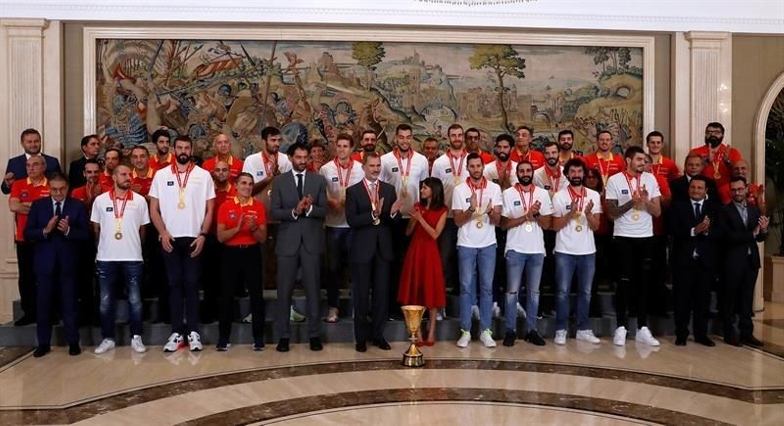 La celebración de la selección Española por el Mundial de Baloncesto