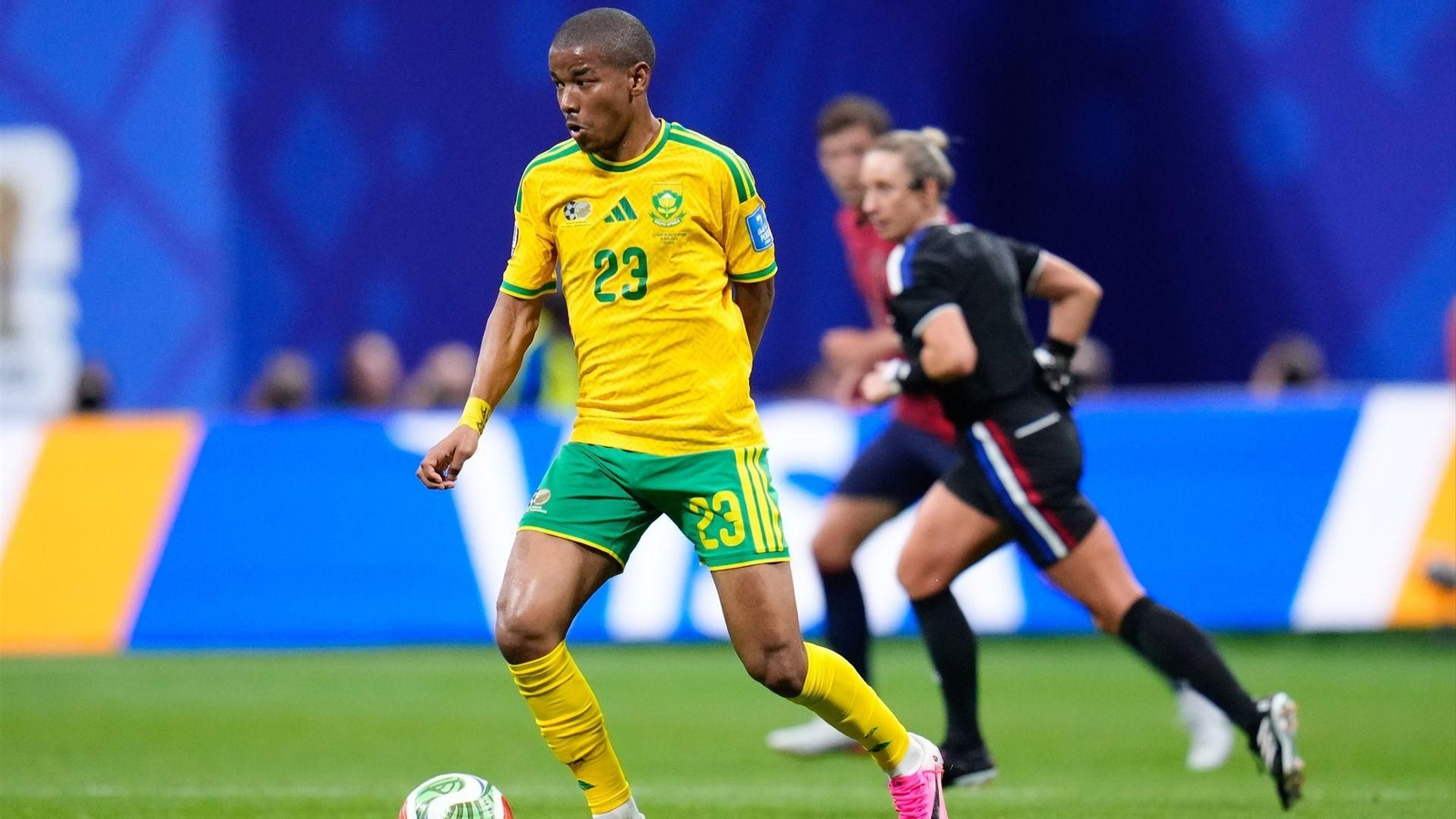 Jayden Adams, de Sudáfrica, durante el partido del Grupo A del Mundial de la FIFA 2026 entre República Checa y Sudáfrica.