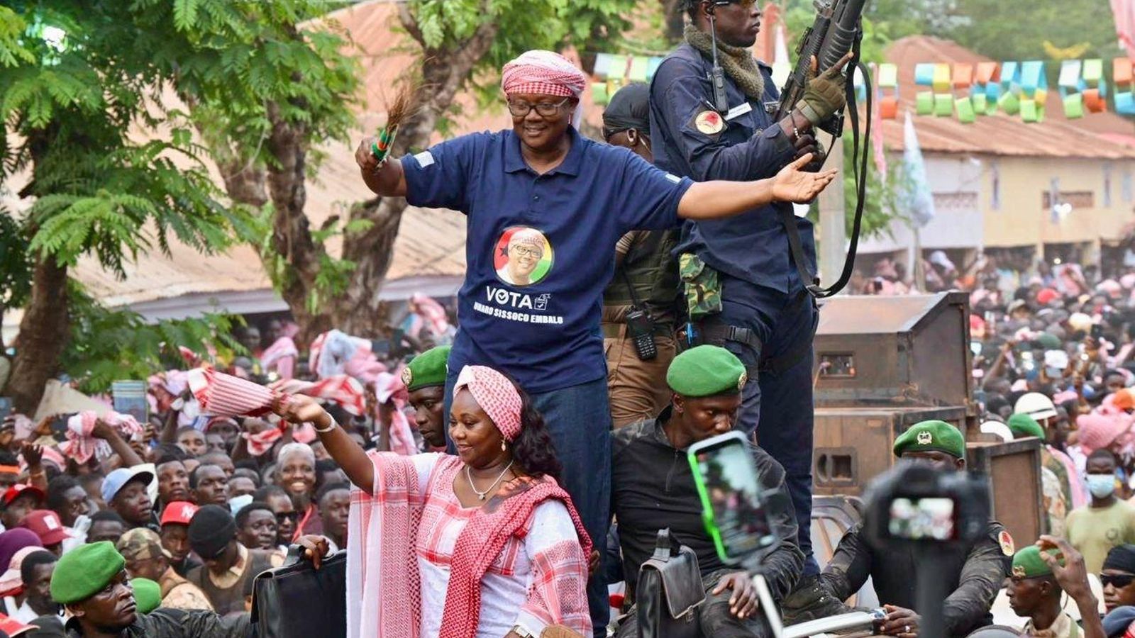 El presidente de Guinea-Bissau en el cierre de su campaña