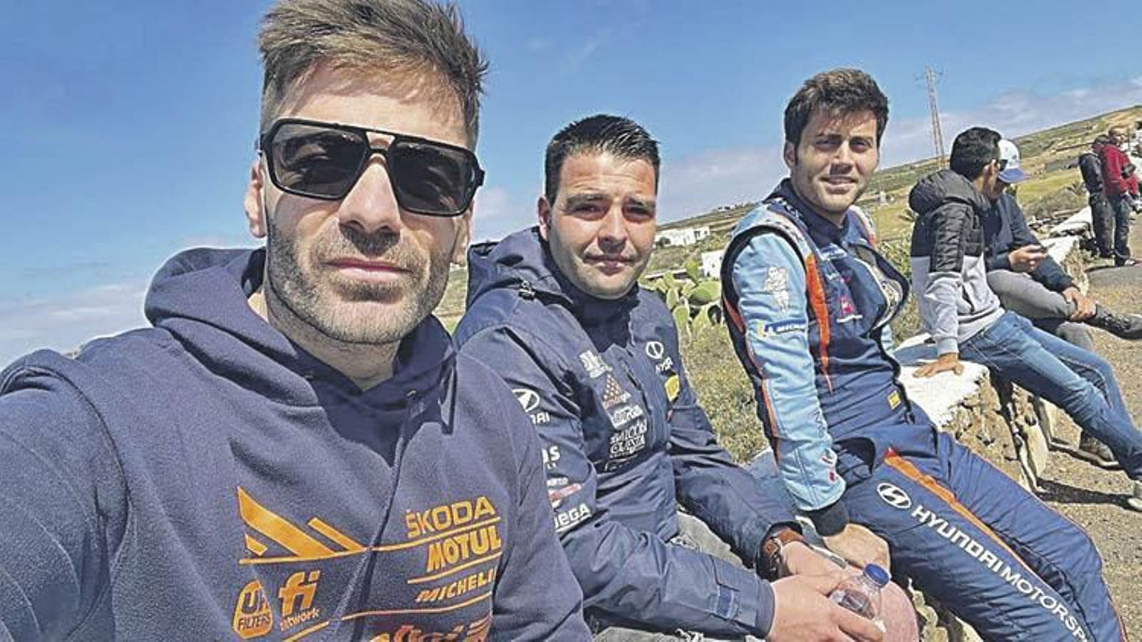 José Antonio Suárez, Iván Ares y Pepe López, en Lanzarote.
