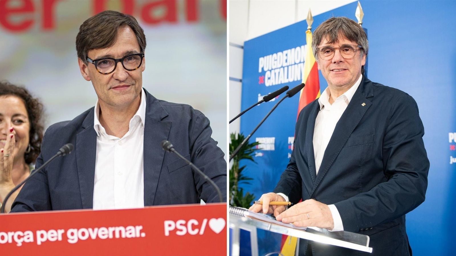 Salvador Illa y Carles Puigdemont.