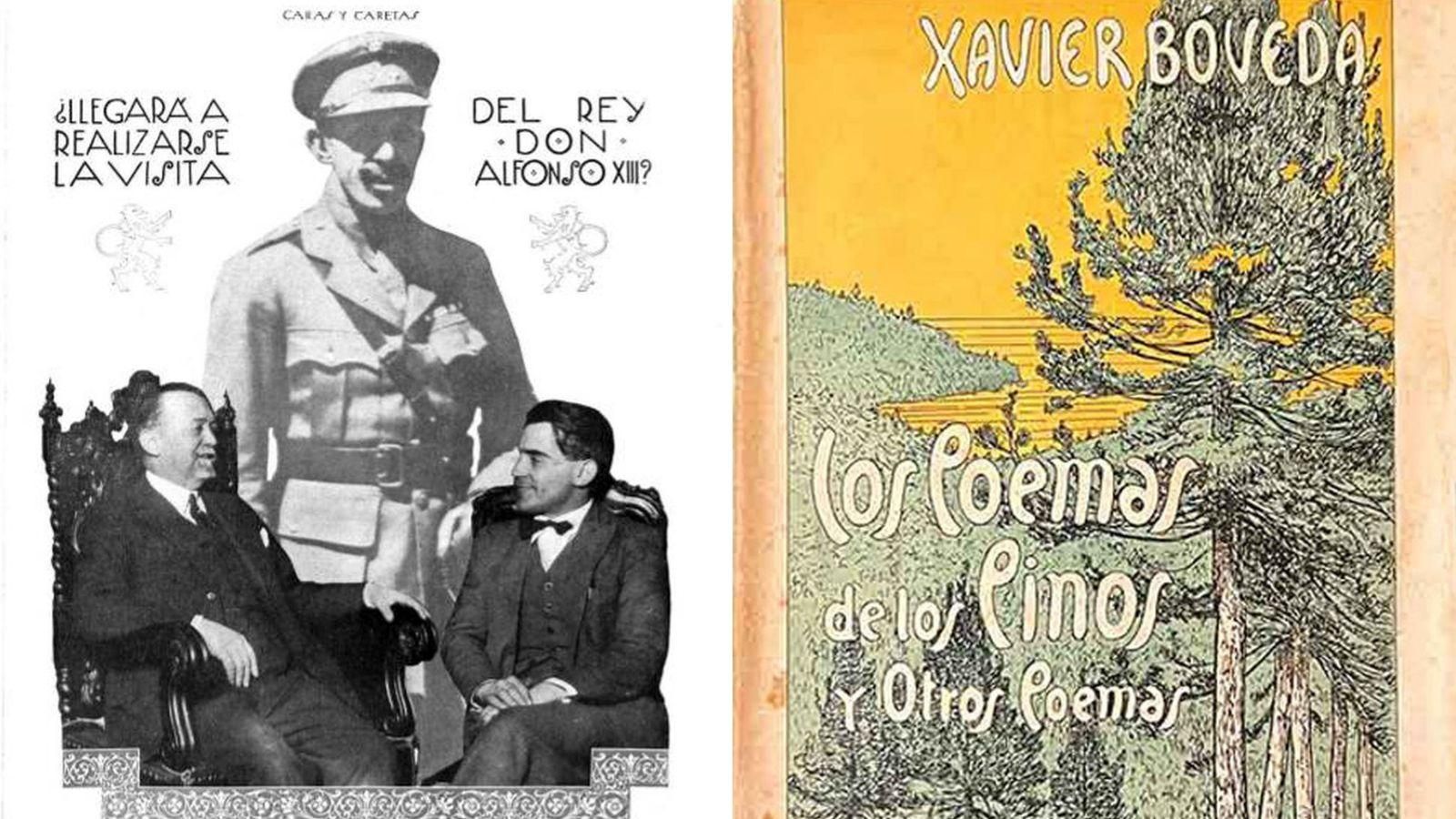 Entrevistando a Bugallal para “Caras y Caretas” e un dos libros do poeta.