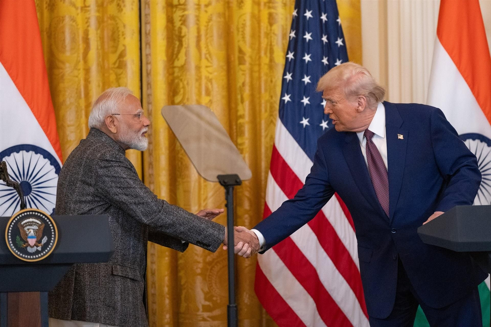 Foto de archivo de Trump con el primer ministro de India