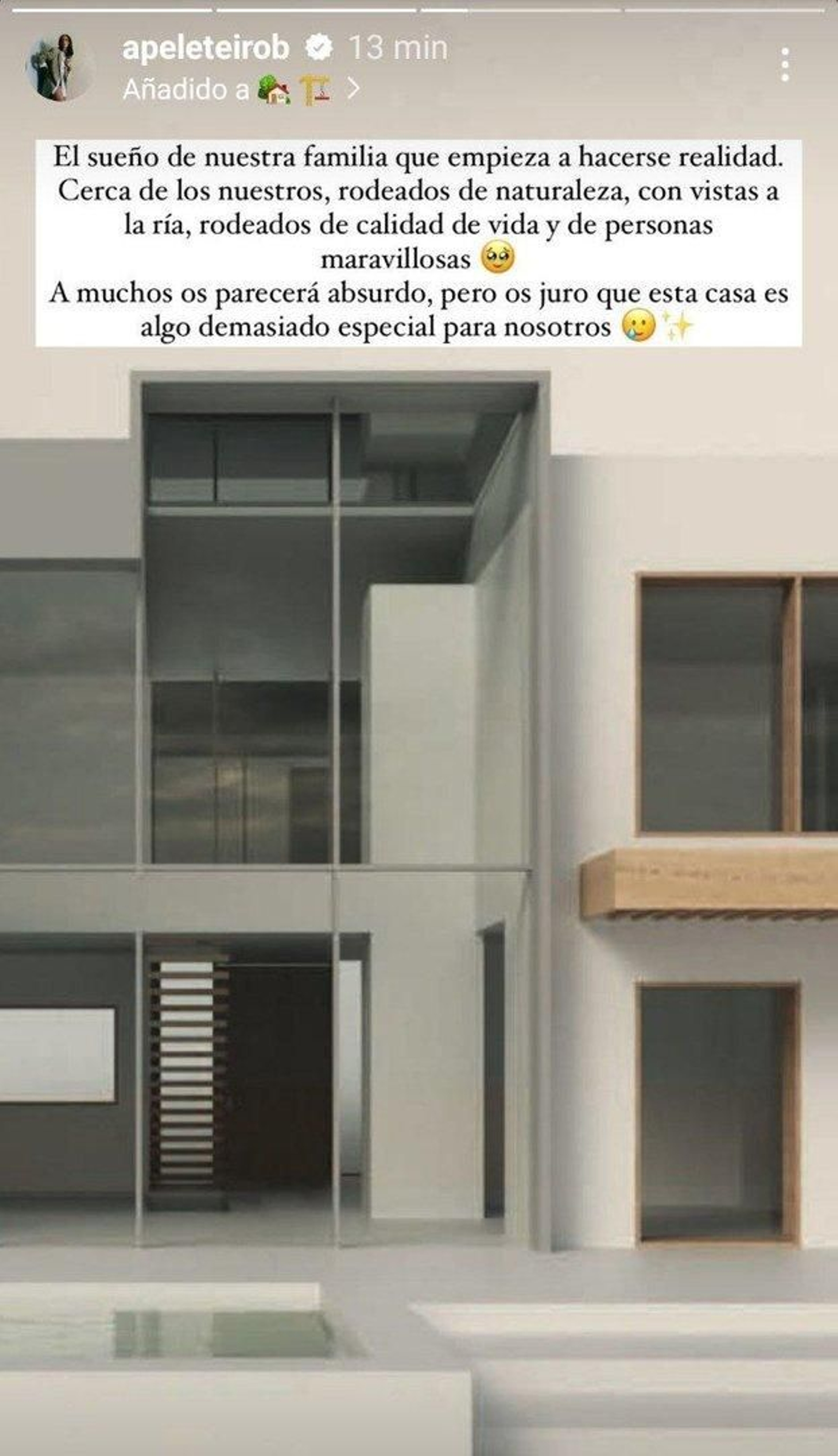 Ana Peleteiro comparte su emoción por la construcción de su nueva casa. // Instagram (@apeleteirob)