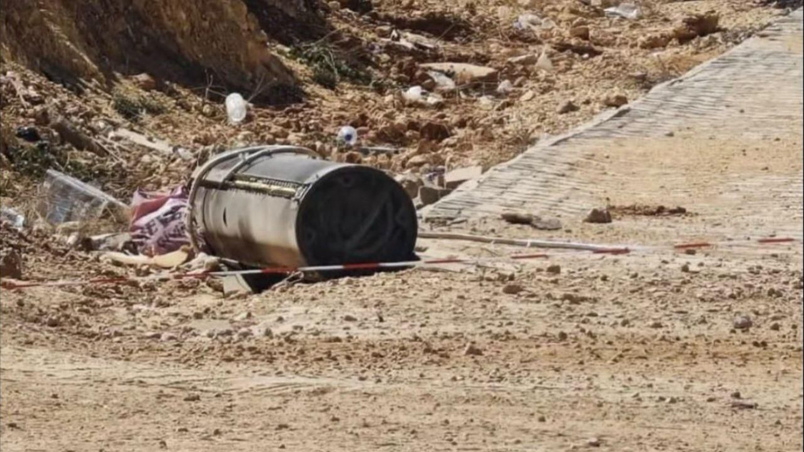 Misil derribado por las defensas antiaéreas de la OTAN en Turquía.