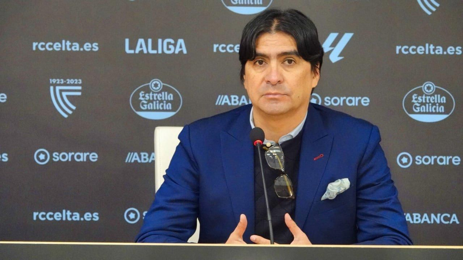 Marco Garcés, director deportivo del Celta, el pasado viernes en Balaídos.