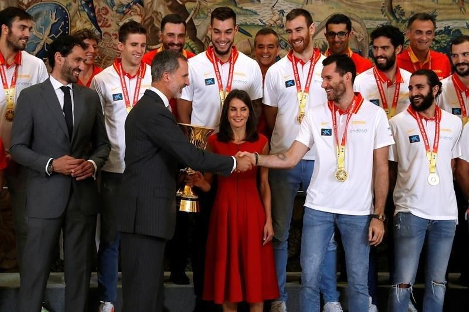 La celebración de la selección Española por el Mundial de Baloncesto