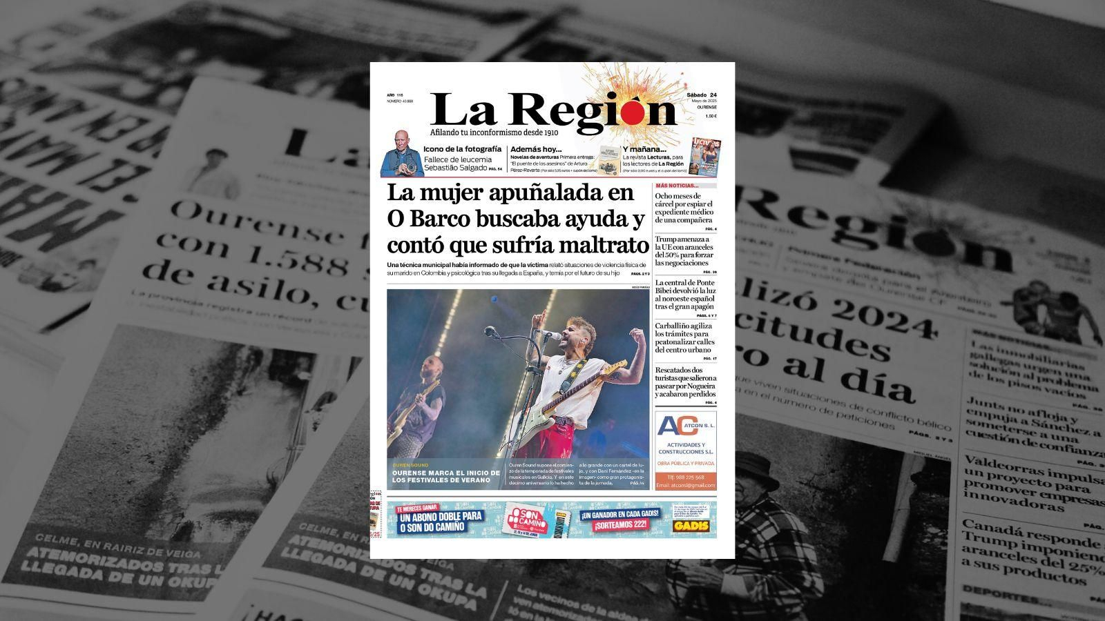 La portada de La Región.