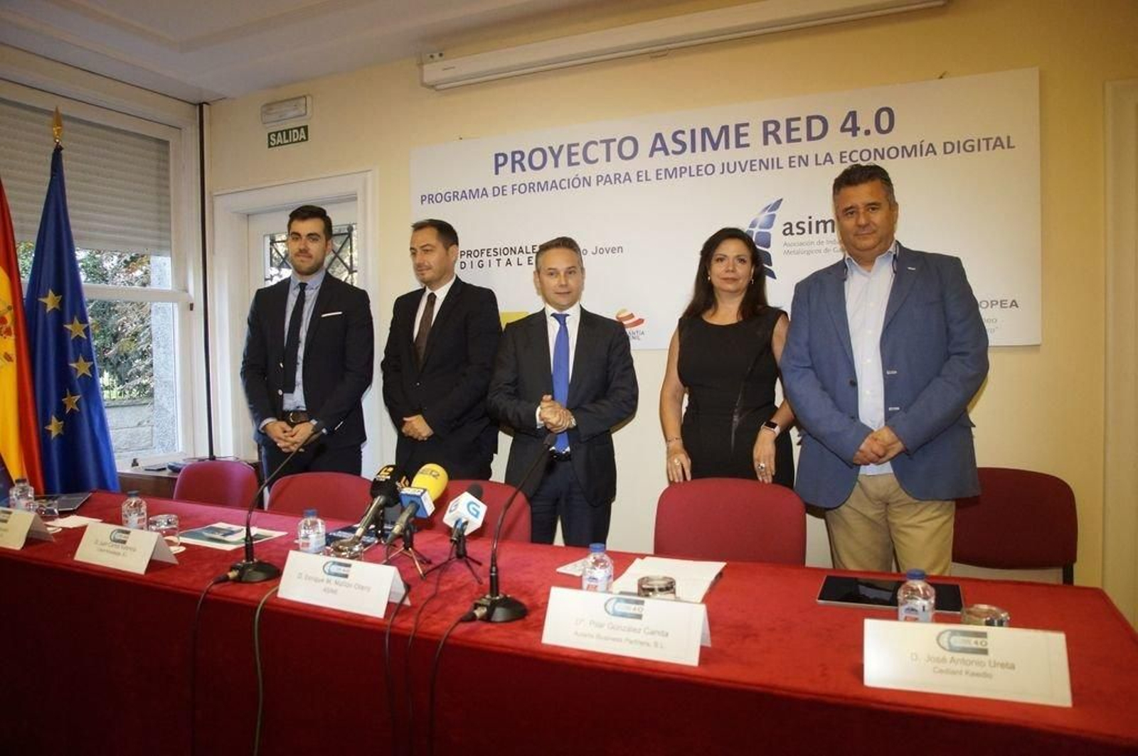 Los responsables de Ledisson, Lidera Knowledge, Asime, Autana y Keedio que participan en el proyecto.