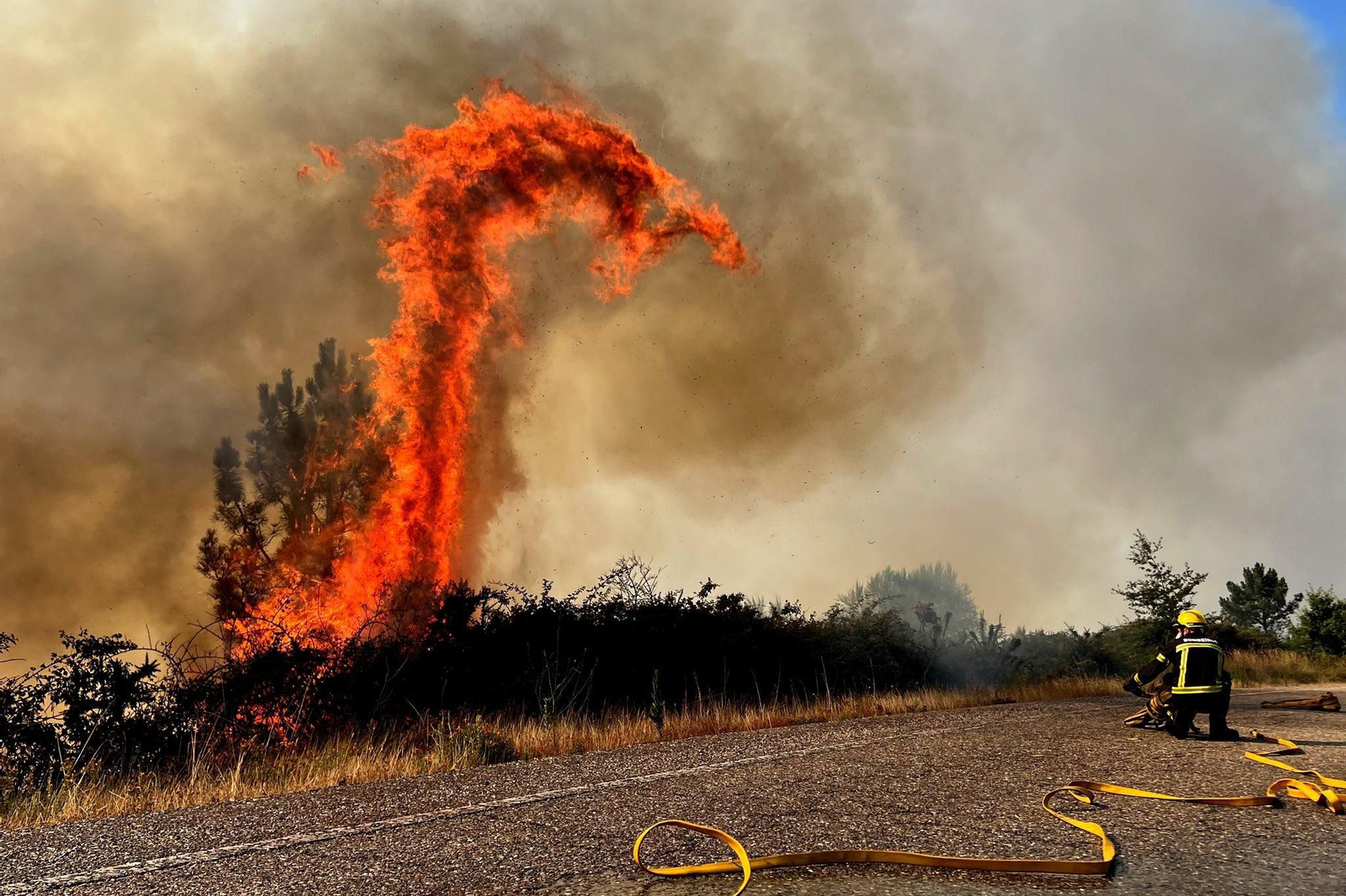 Fotografía premiada del "dragón de fuego" en los incendios del Condado.