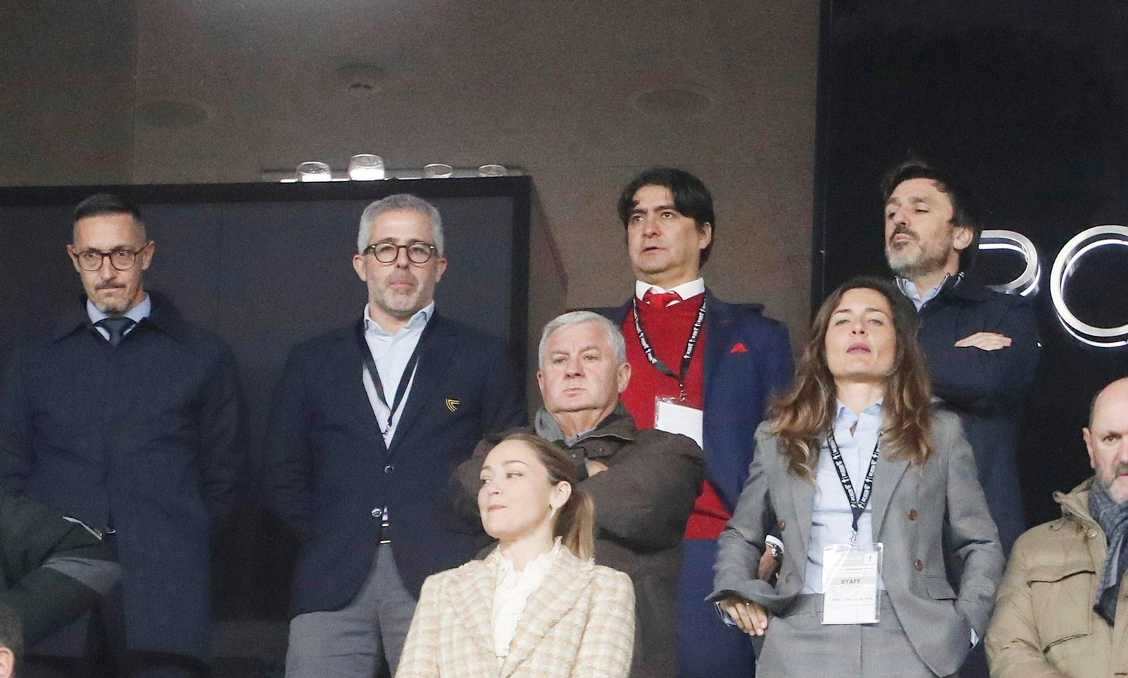 Marco Garcés, nuevo director de fútbol, en el palco.