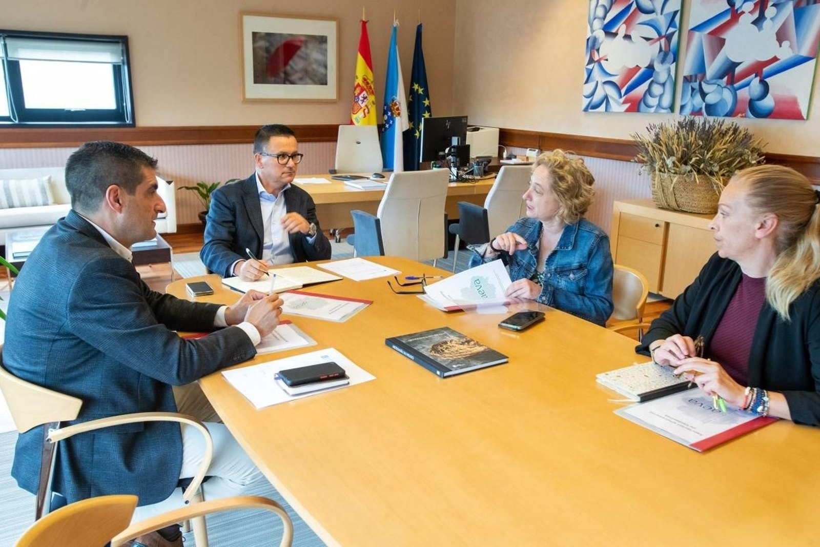 Alén, González, Fernández y García, en la reunión.