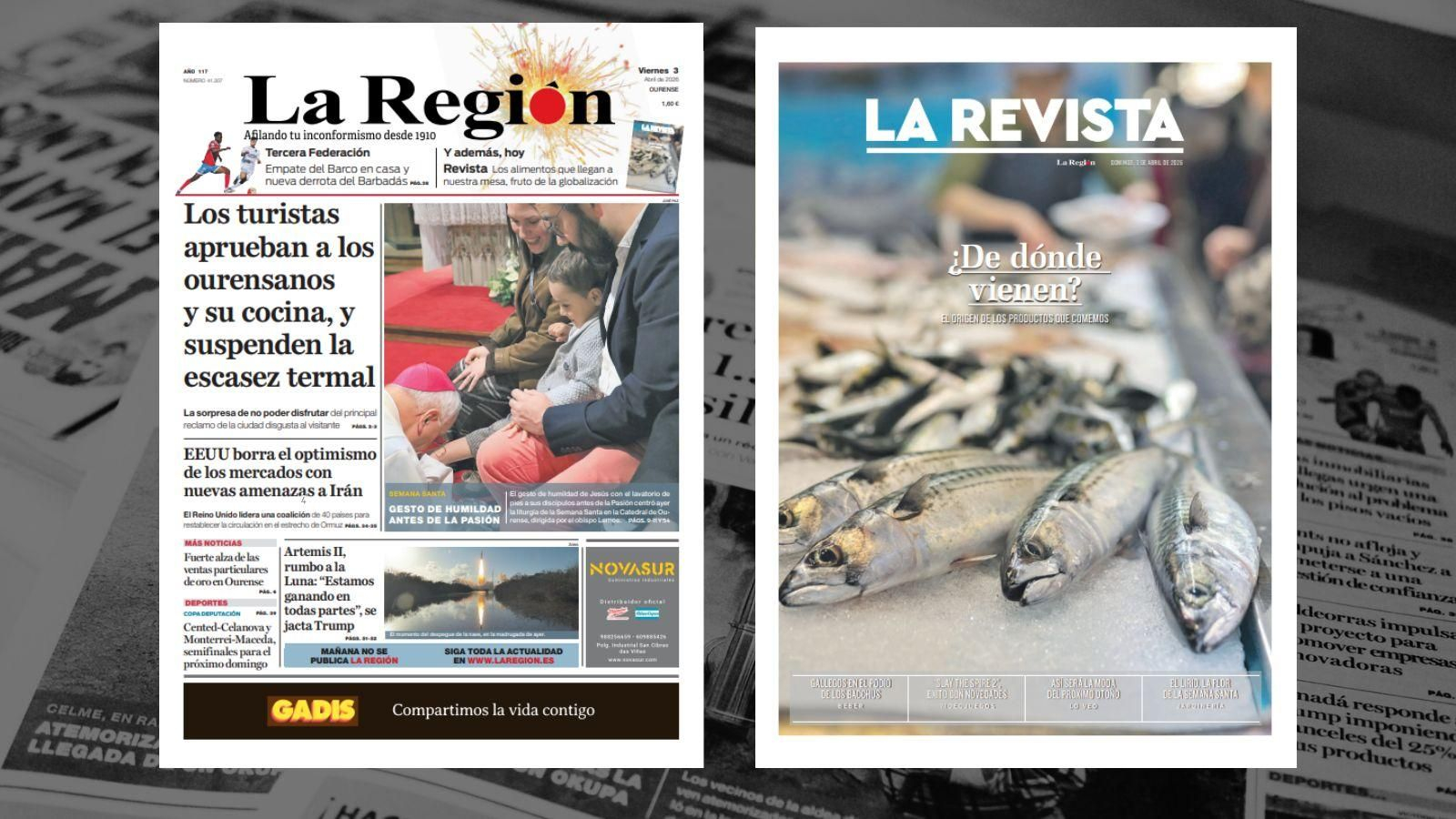 Los titulares de La Región de este Viernes Santo, 3 de abril