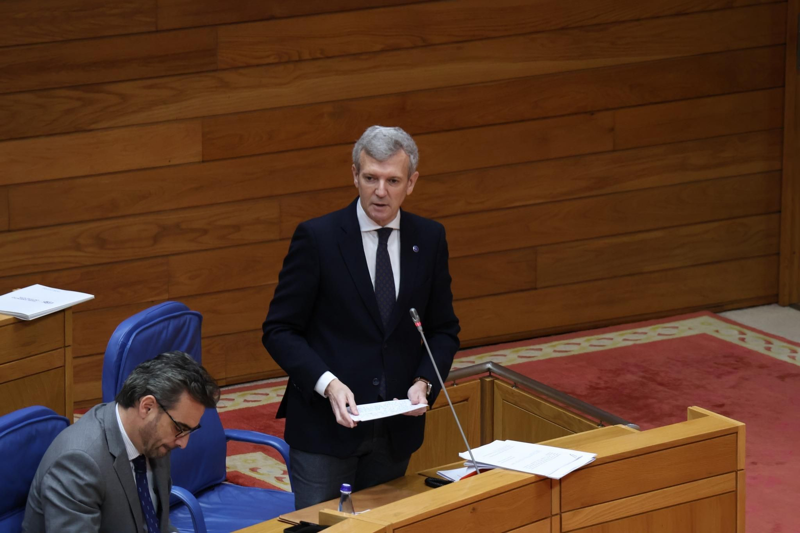 Alfonso Rueda, no debate parlamentario deste mércores.