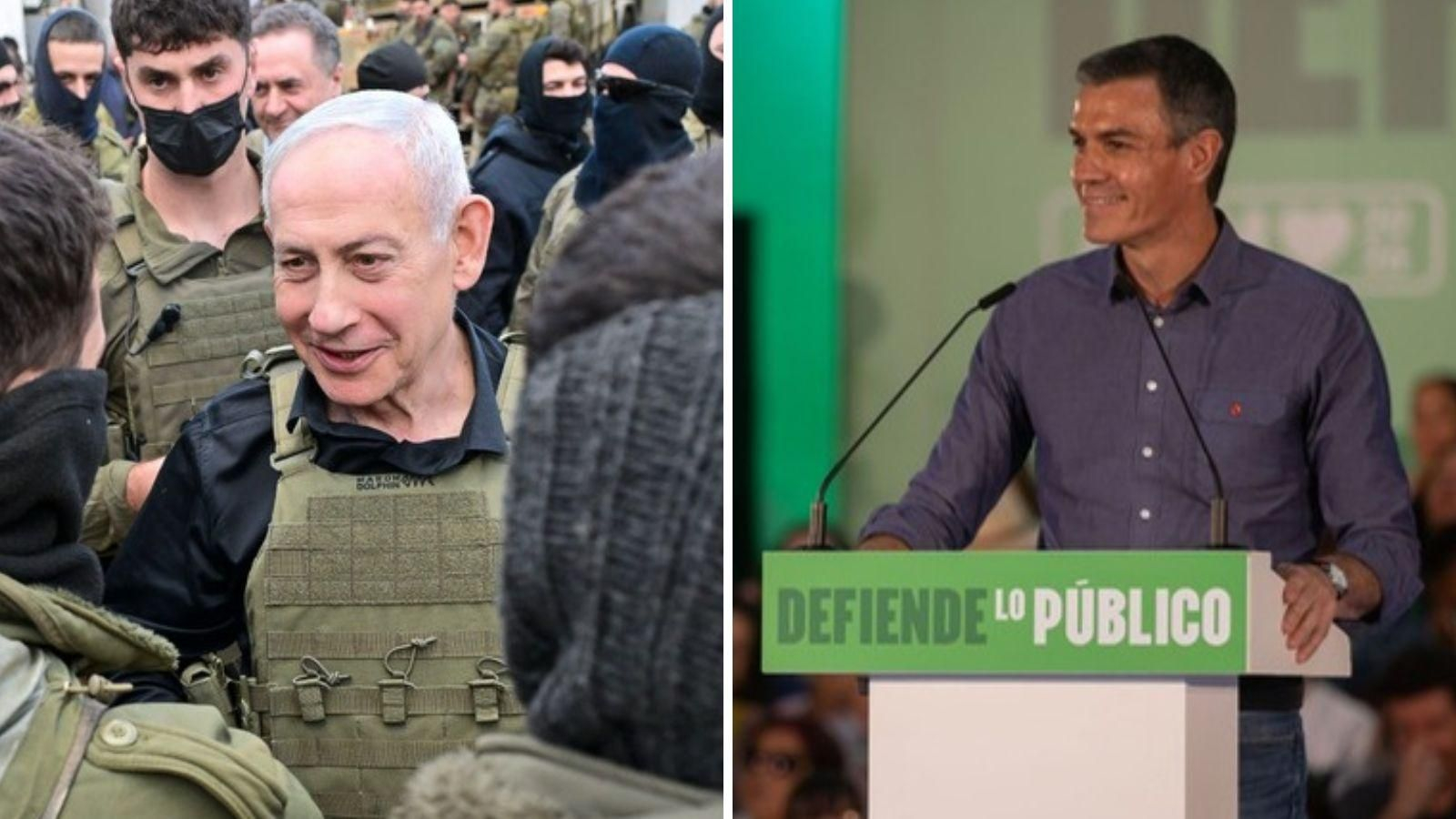 El primer ministro israelí, Benjamin Netanyahu, y el presidente del Gobierno español, Pedro Sánchez, ambos en imágenes de archivo.