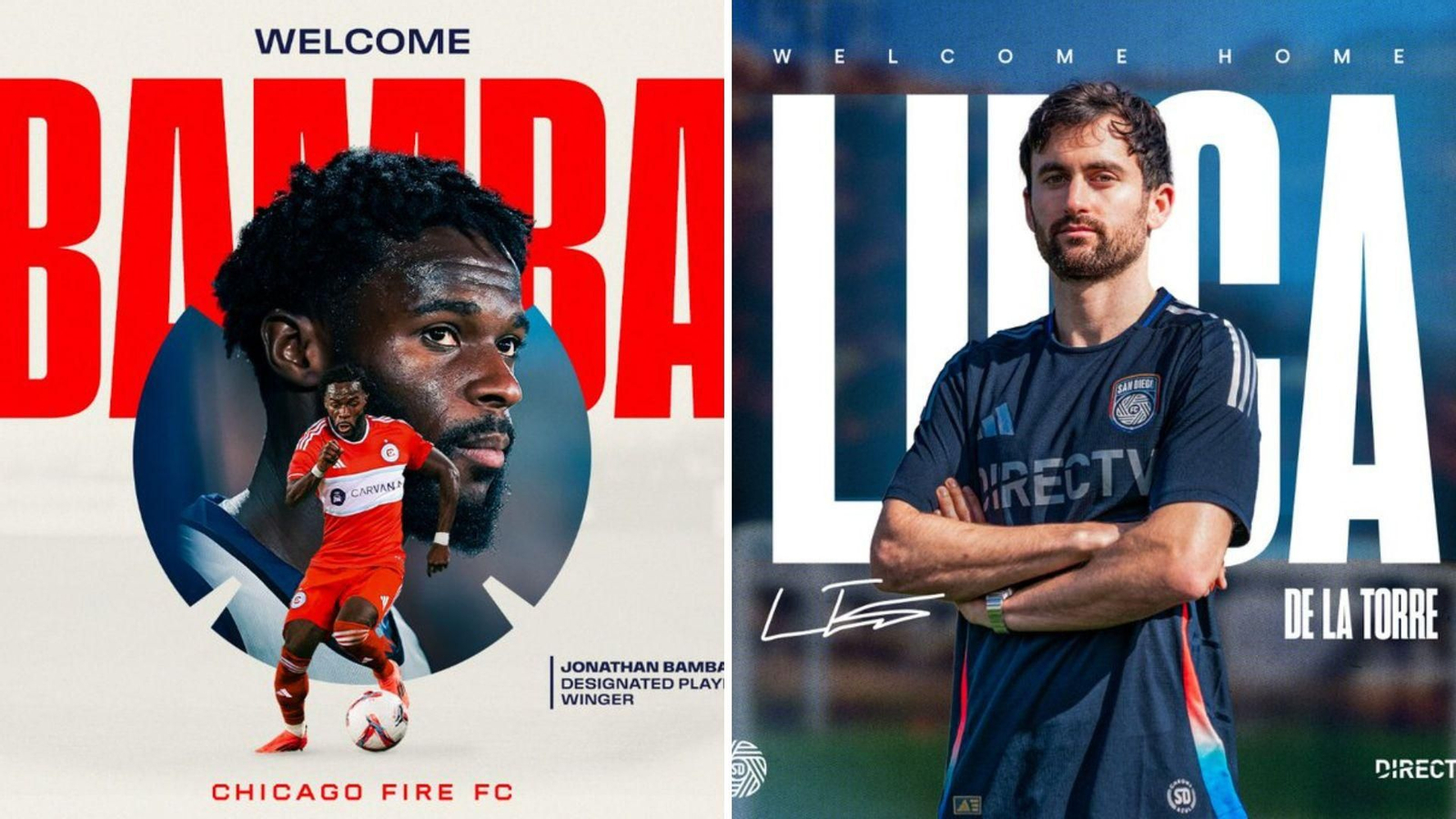 Chicago Fire y San Diego hicieron oficial los fichajes de Bamba y De la Torre.