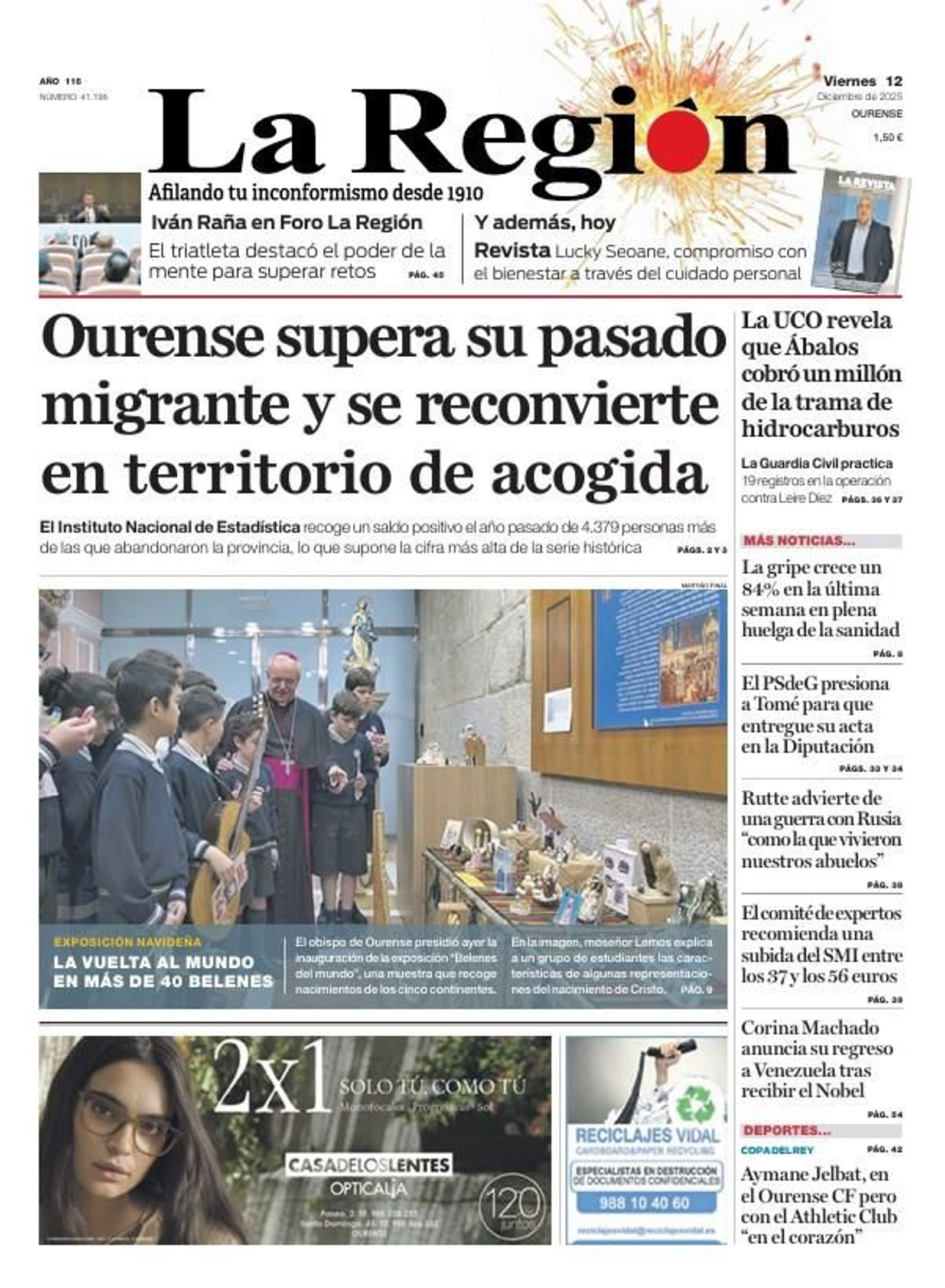 Portada de La Región 12 de diciembre