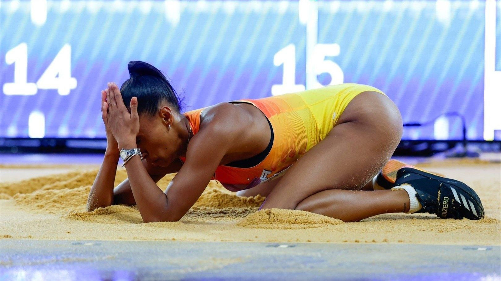 Ana Peleteiro terminó sexta ayer, un resultado más bajo de lo esperado en la final de triple de los Juegos.