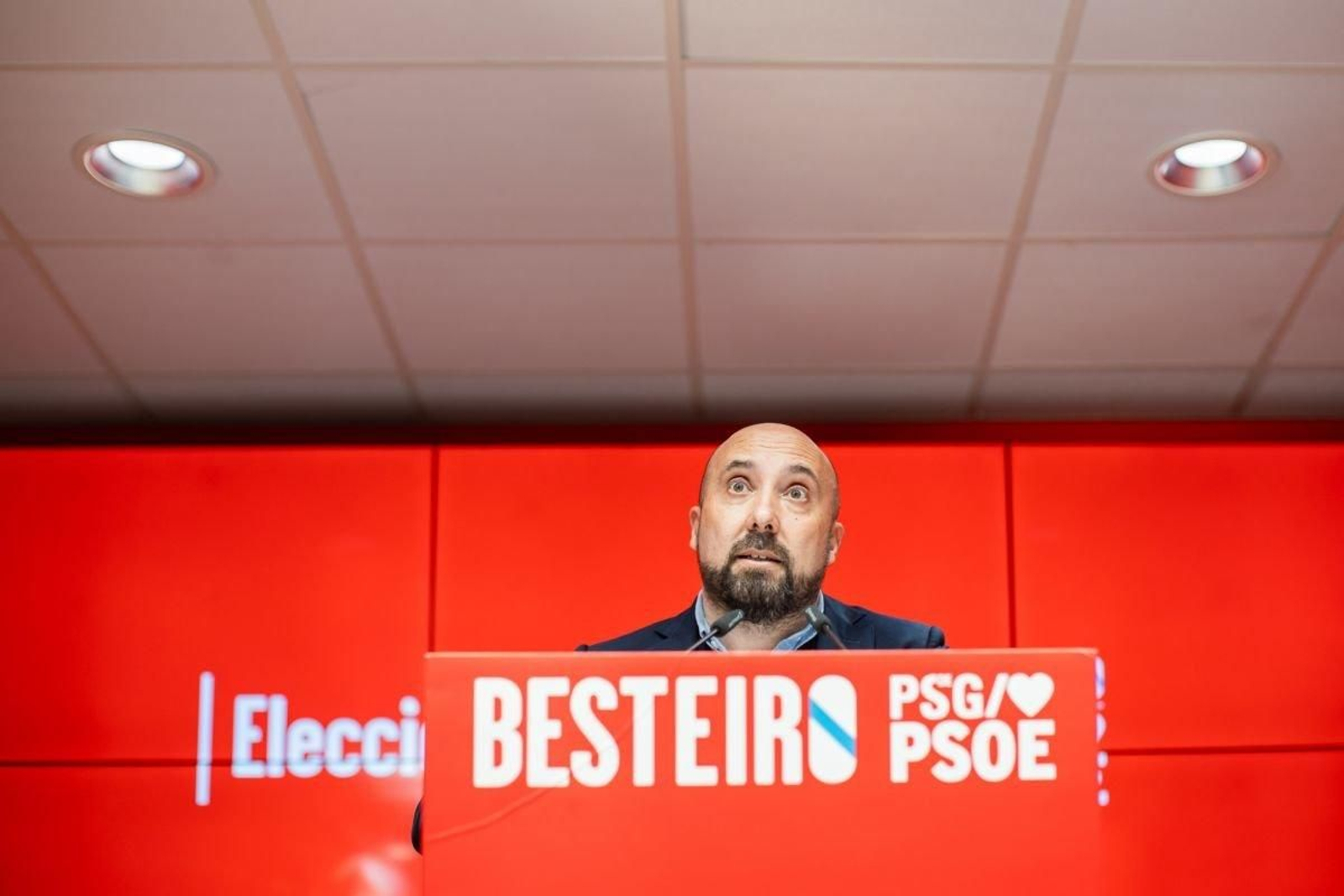 José Manuel Lage, durante a noite electoral.
