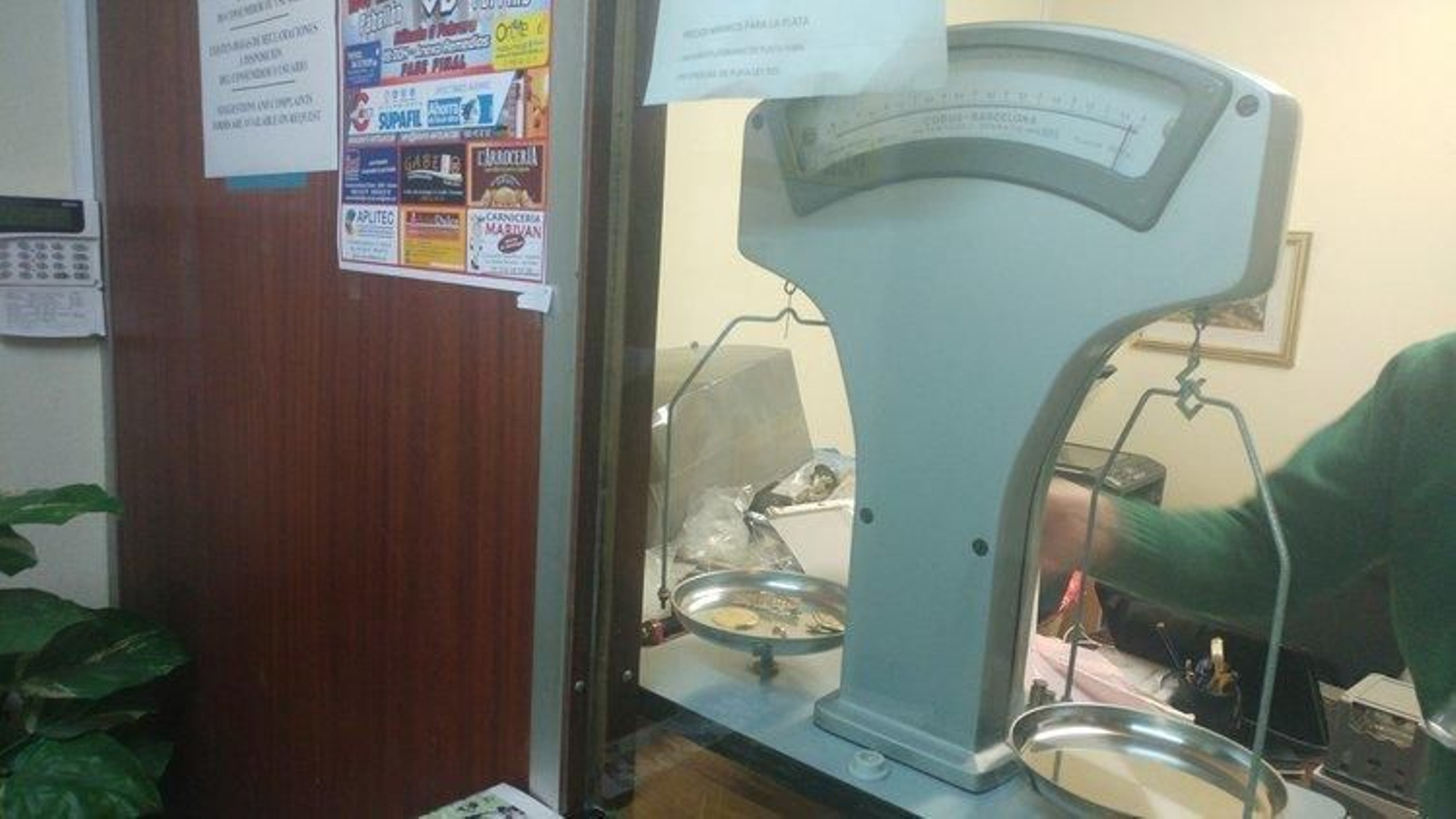 La báscula de los pesajes de uno de los negocios que están en la ciudad.