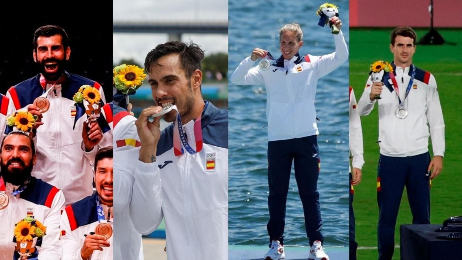 Corrales, Germade, Portela y Villar, los cuatro medallistas de Cangas en Tokio 2020.