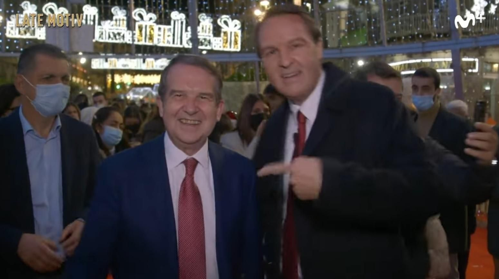 Abel Caballero, con su imitador, Raúl Pérez, el día del encendido de las luces.