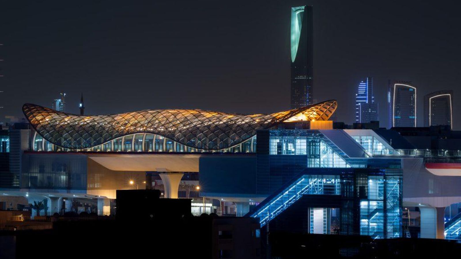 Una de las estaciones principales del metro de Riad