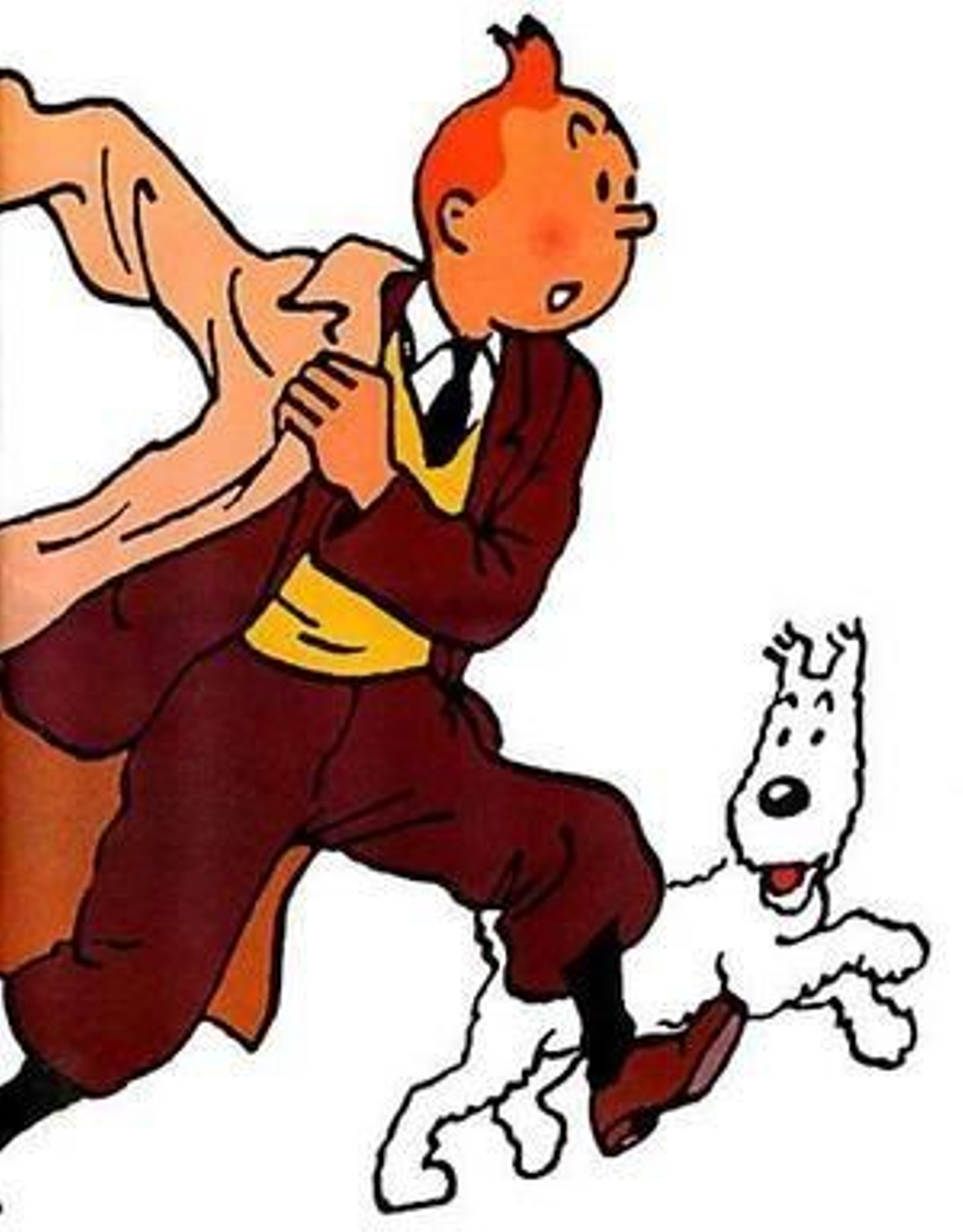 Tintín con su inseparable Milú.