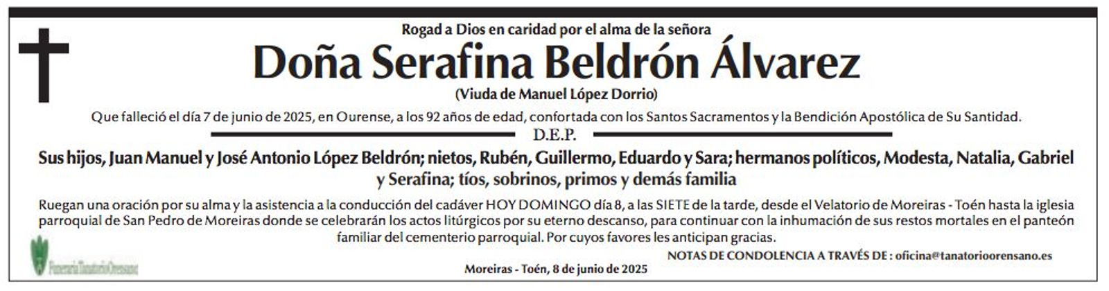 Las esquelas de este domingo.