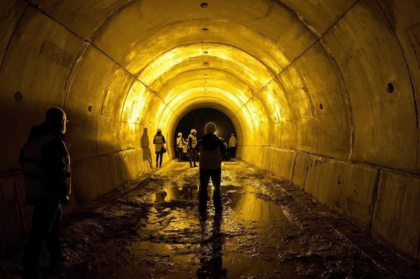 Interior del túnel de Bolaños (Vilariño de Conso), en las obras de construcción de la línea de alta velocidad (LAV) Madrid-Galicia en la provincia de Ourense.