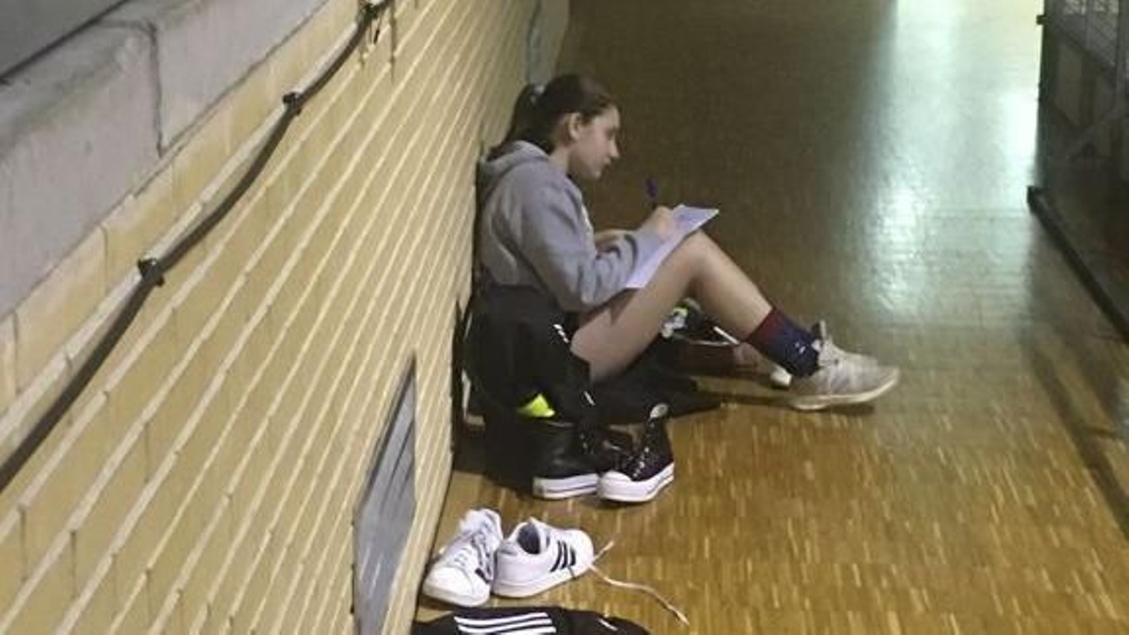 Lucía, jugadora infantil del Celta Zorka Recalvi, el pasado martes en el pabellón de Bouzas.