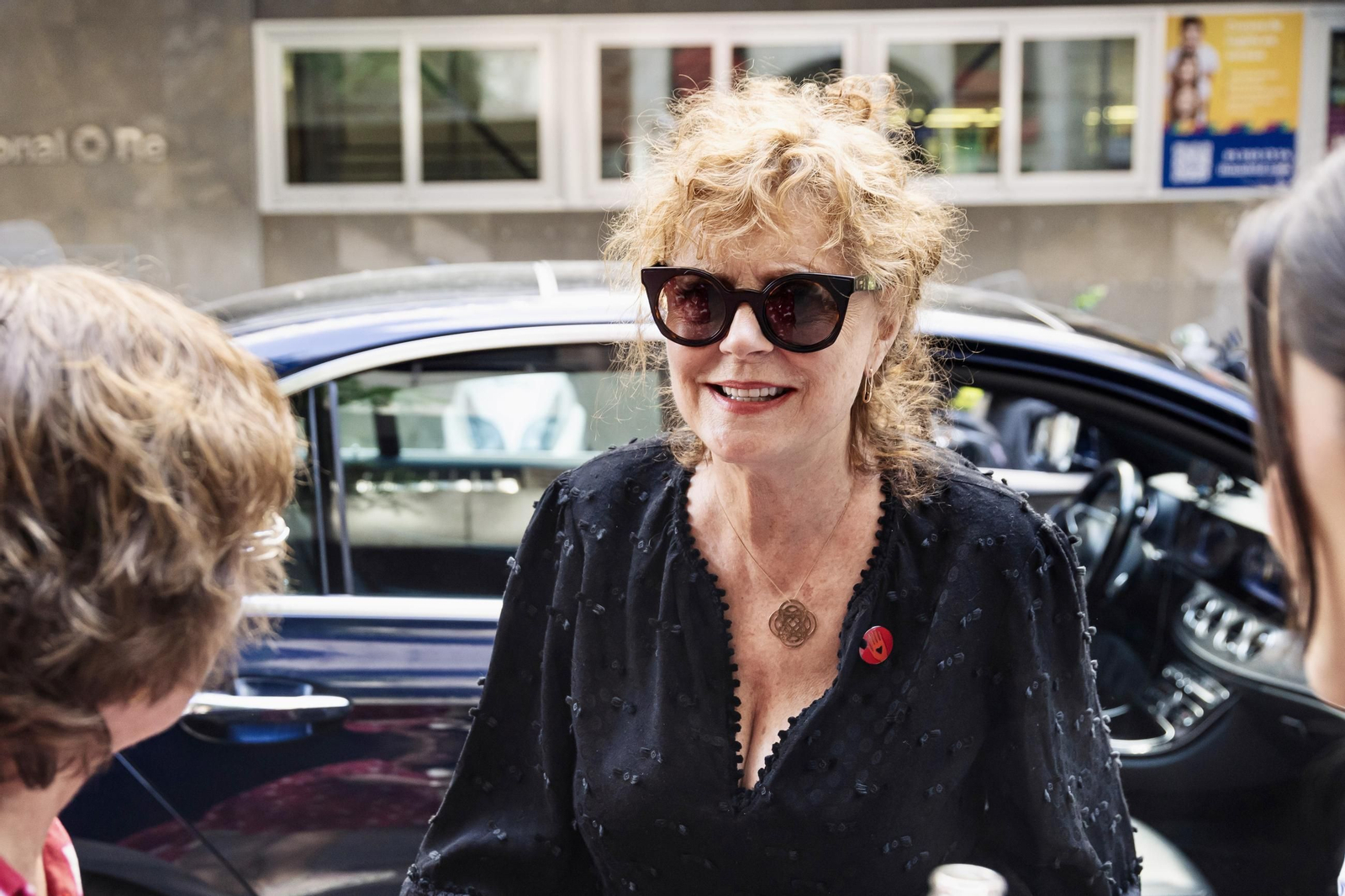 La actriz y productora de cine estadounidense Susan Sarandon a su llegada a la Academia del Cine, en Madrid.