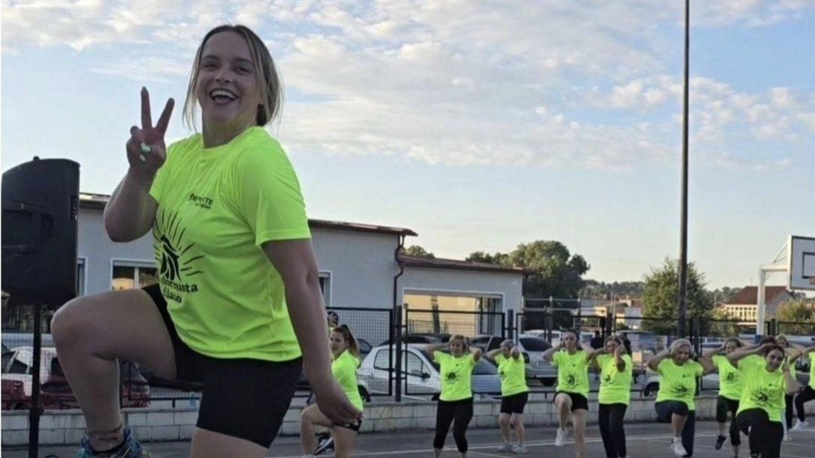 Yuri Gómez en una clase de zumba.