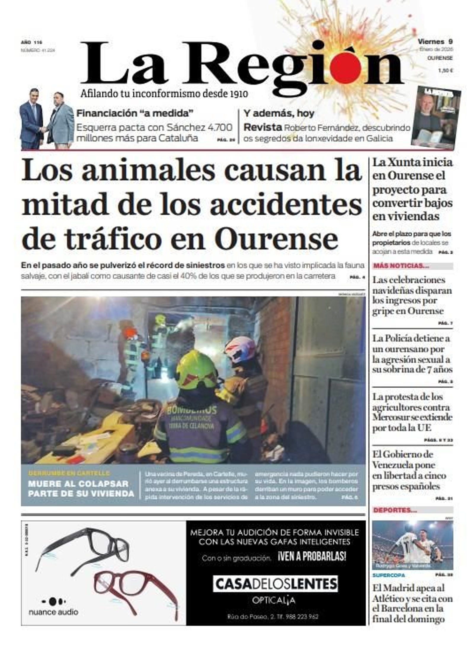 Los titulares de La Región de este viernes, 9 de enero