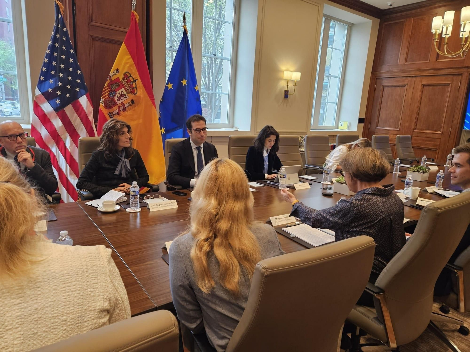 Carlos Cuerpo en una reunión en la Cámara de Comercio de Estados Unidos