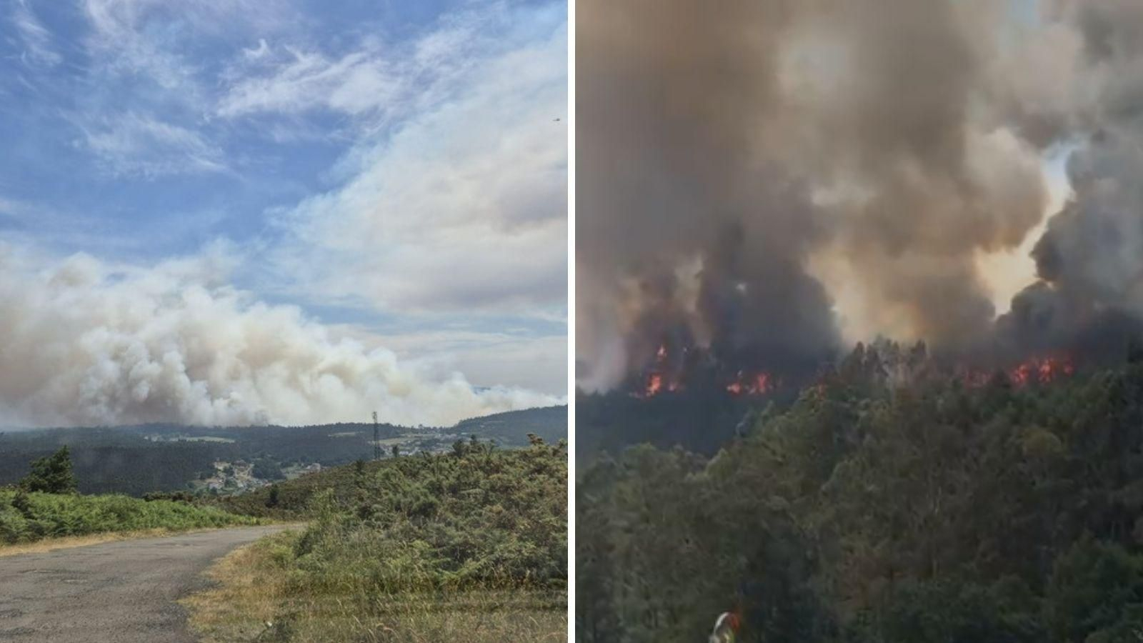 Imágenes del incendio de Hebrón, en Padrón