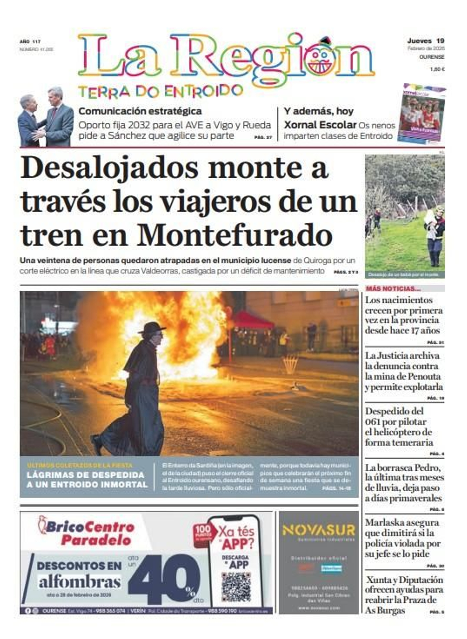 Los titulares de La Región de este jueves, 19 de febrero