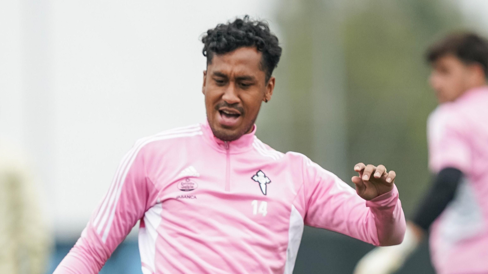 Tapia en el entrenamiento de hoy.