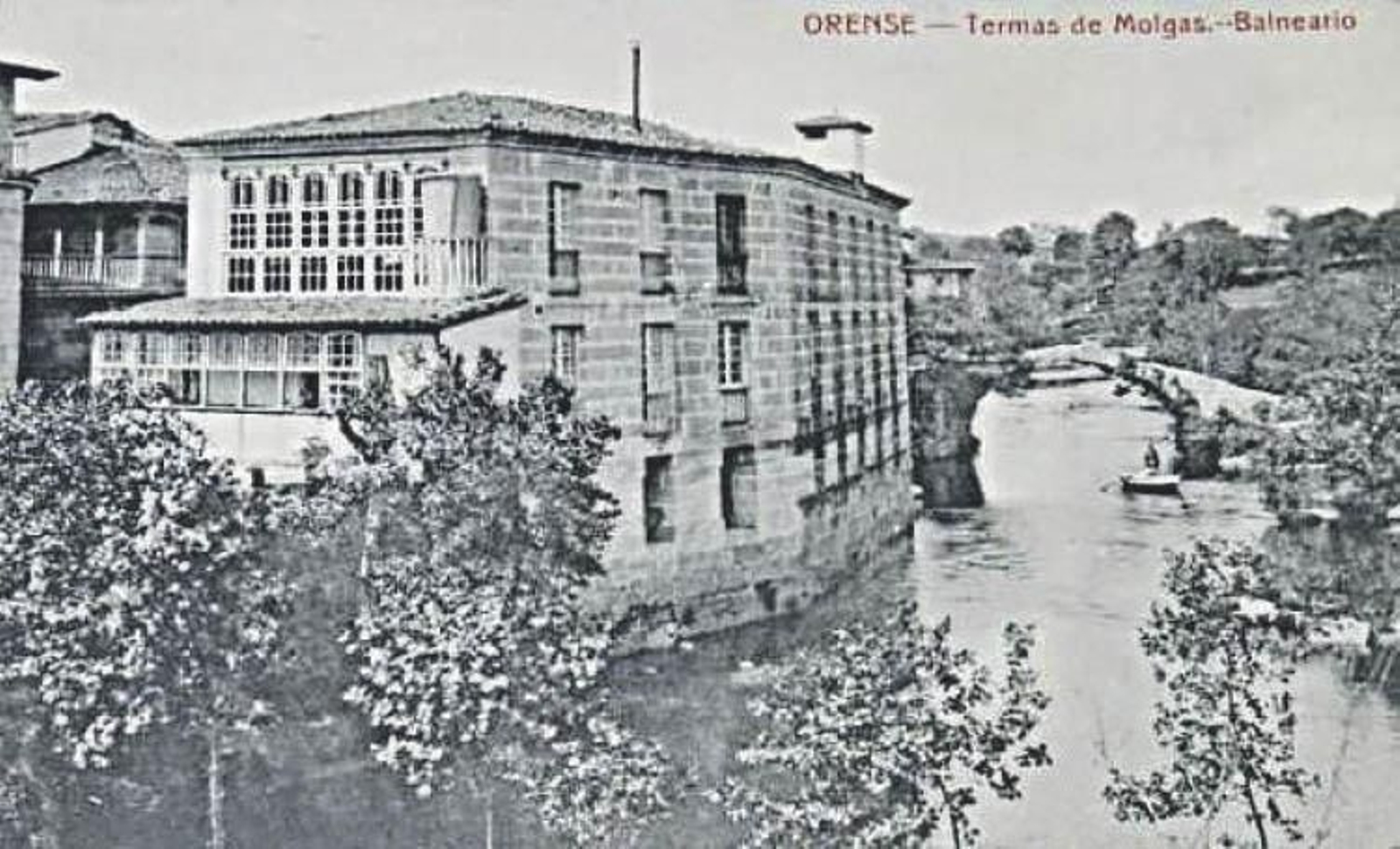 Postal del Balneario de Baños de Molgas.