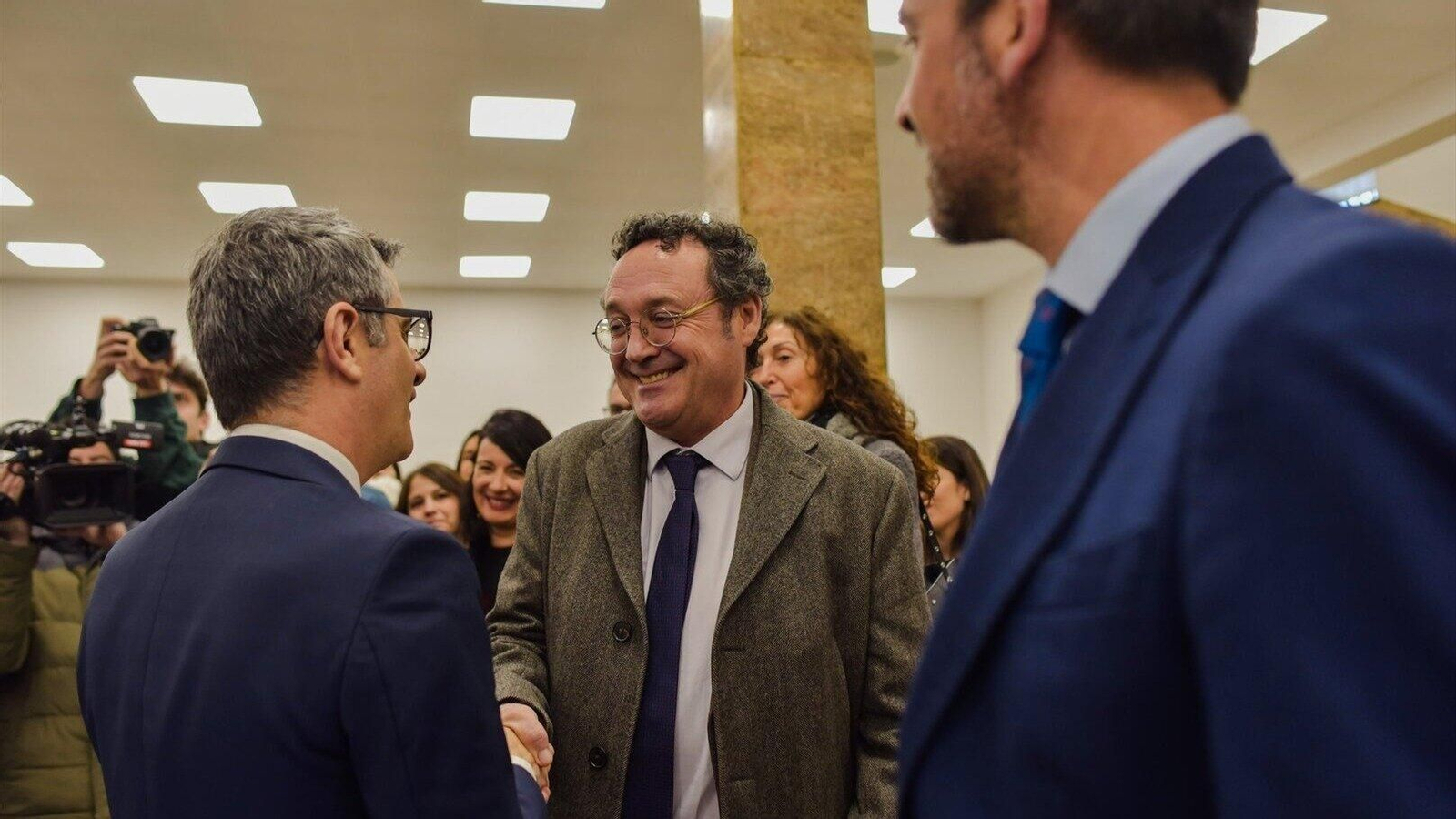 El ministro de la Presidencia, Justicia y Relaciones con las Cortes Bolaños, y el Fiscal General del Estado, Álvaro García Ortiz (Foto: Europa Press)