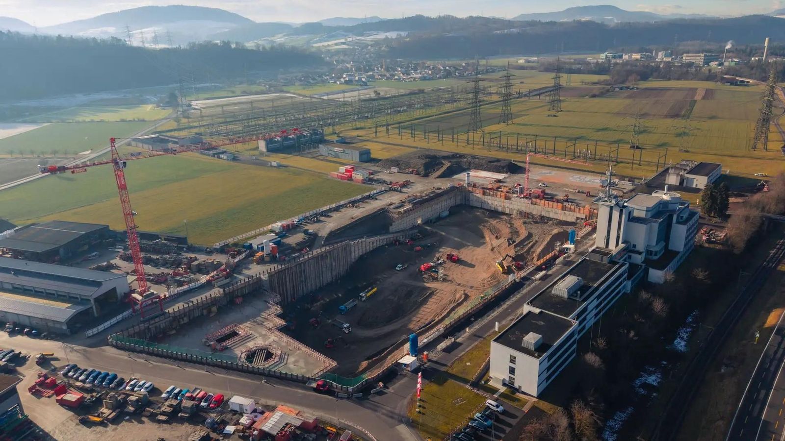 Obras para construir el nuevo centro tecnológico de Laufenburg