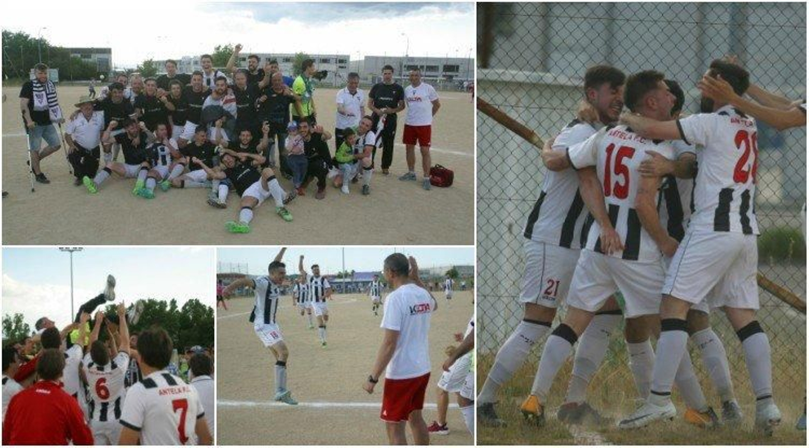 Alegría en la plantilla del Antela por el ascenso.