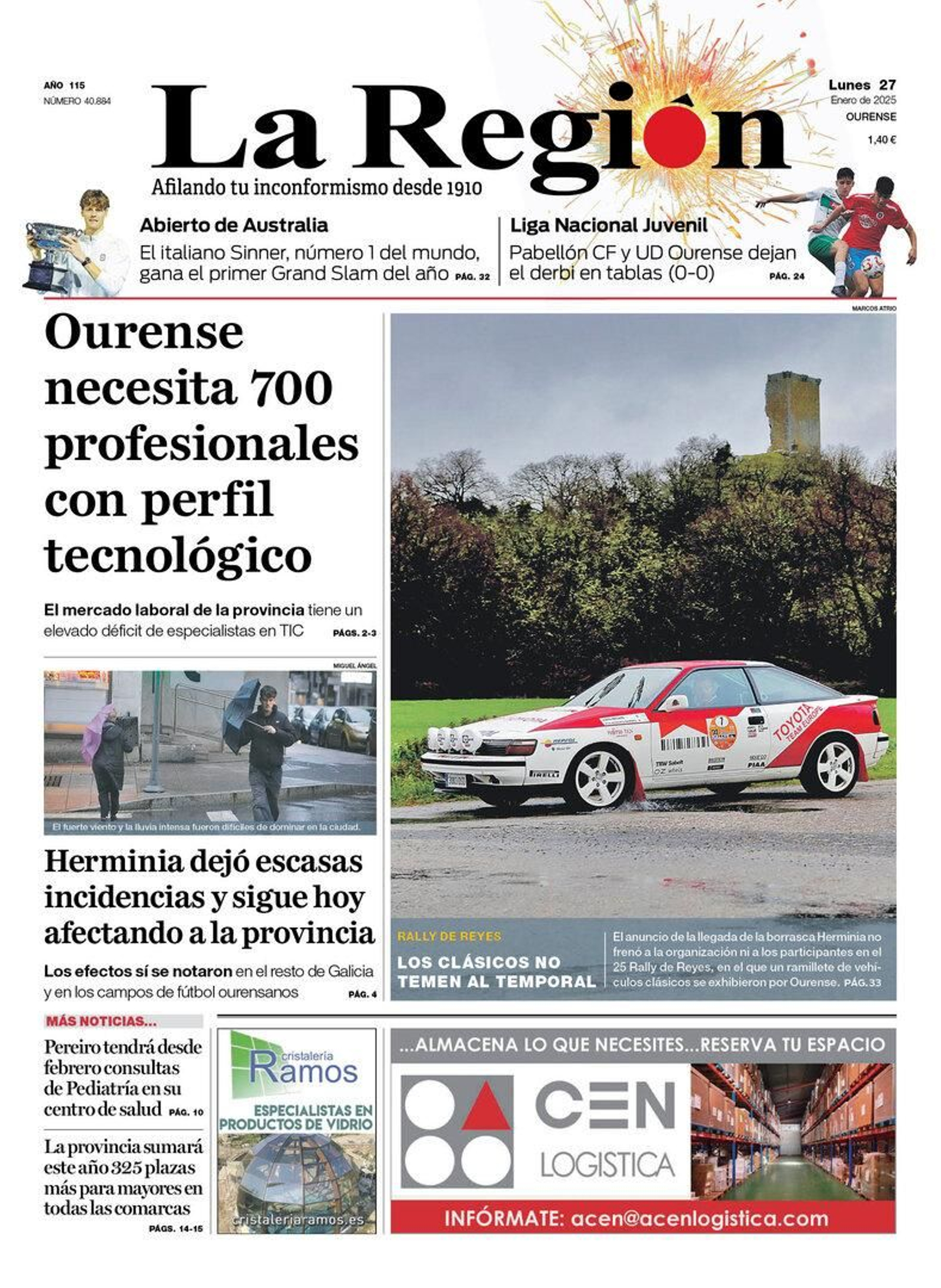 La portada de La Región.